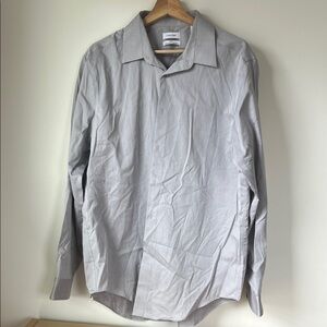 Calvin Klein Men's Gray Dress Shirt 17 34/5